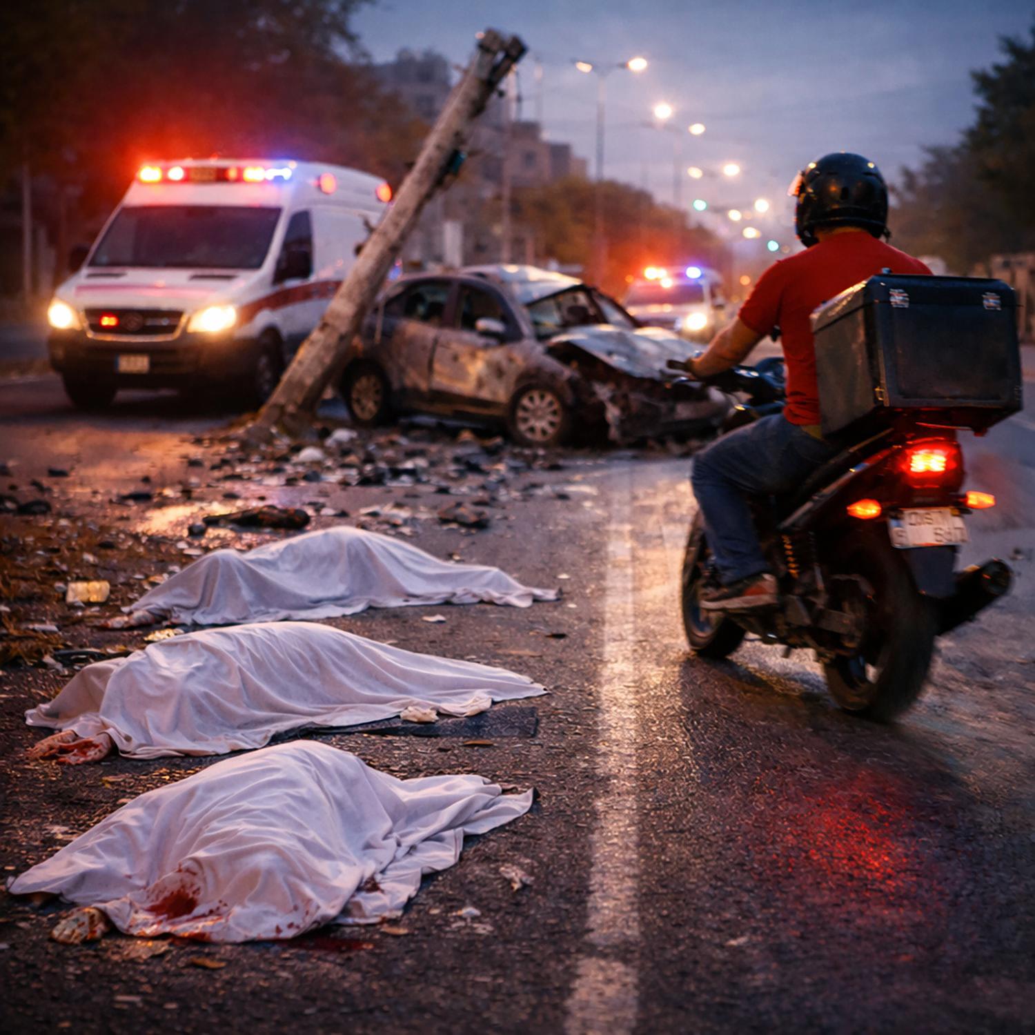 استعجاله لتناول وجبة الإفطار أدى لتسببه بوفاة 3 وإصابة 3 آخرين 