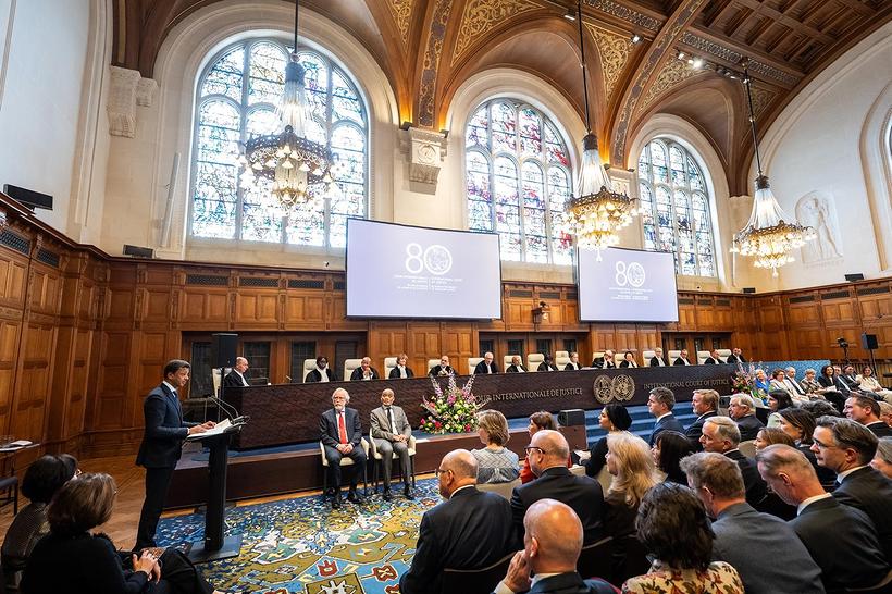 المندوب الدائم لمملكة البحرين بنيويورك رئيس مجلس الأمن يشارك في الاحتفاء بالذكرى الثمانين لافتتاح أولى جلسات محكمة العدل الدولية