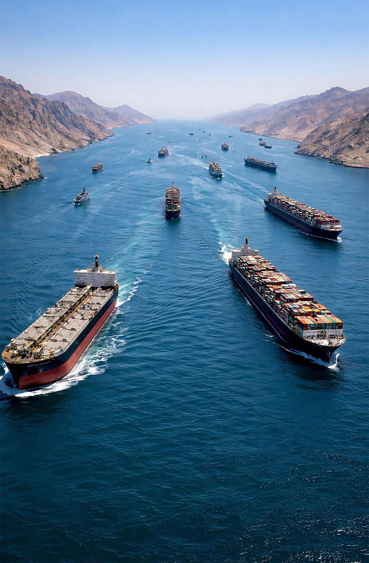 مرور أكثر من 20 سفينة عبر مضيق هرمز.. وناقلتان تحملان منتجات محمّلة من البحرين #الأيام 