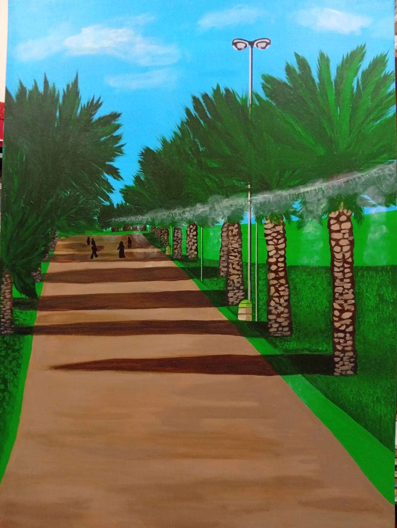 الفنانة بثينة غانم شاهين توثّق مشروع المرشّ المائي البلدي في عمل فني مشارك بأكاديمية الفجيرة للفنون الجميلة 