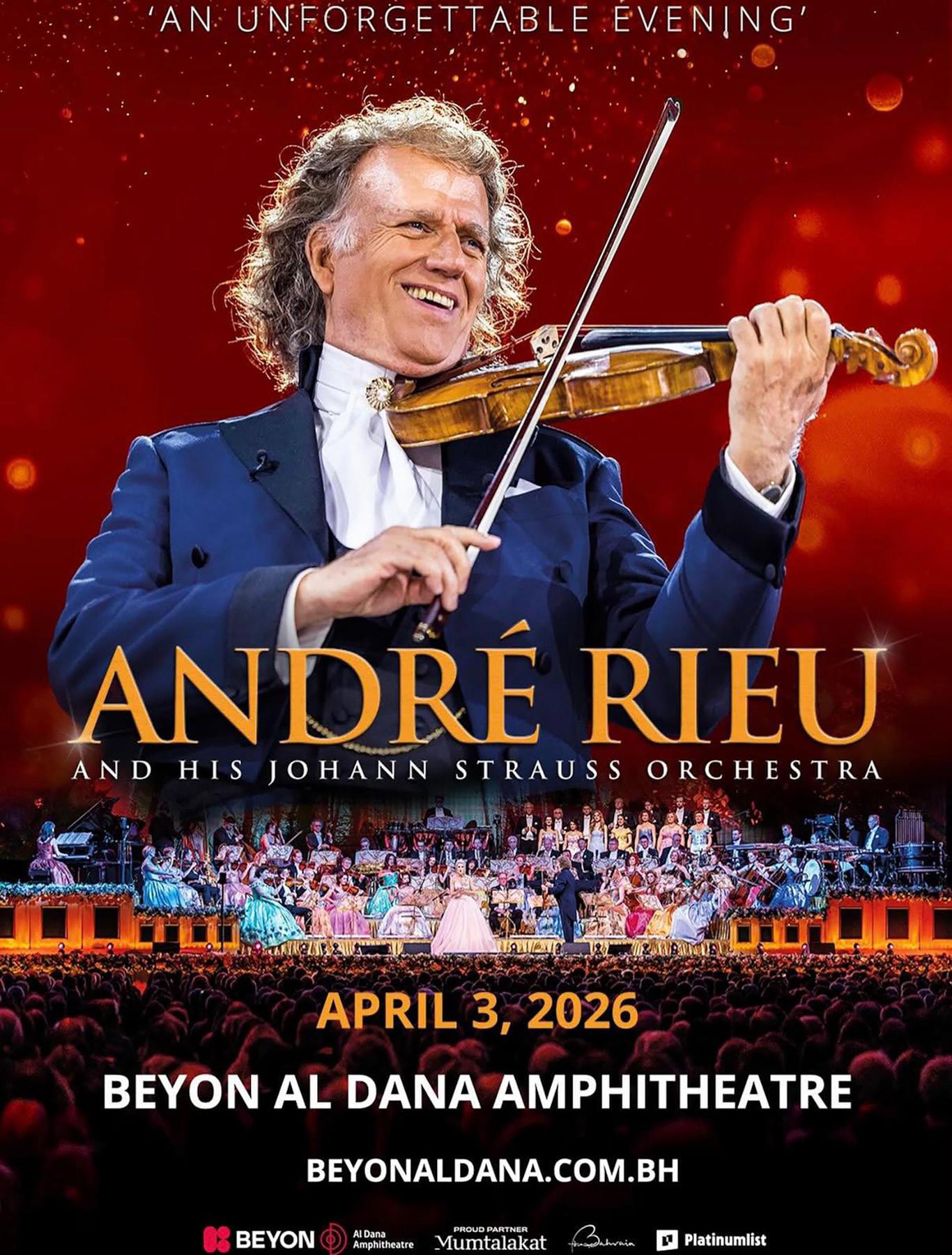 مسرح بيون الدانة يعلن ليلة موسيقية مرتقبة للموسيقار العالمي أندريه ريو #الأيام 