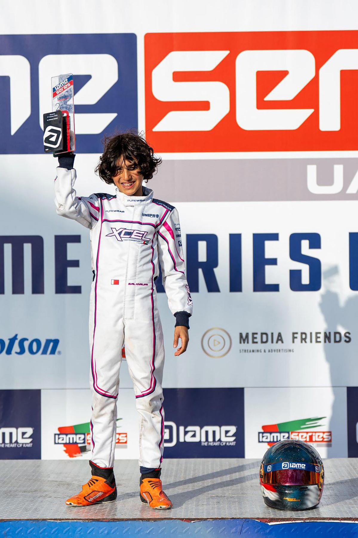 الشيخ سيف يحرز المركز الثاني بعد أداء مميز في الجولة الثامنة من بطولة IAME بأبوظبي 